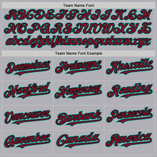 Laden Sie das Bild in den Galerie-Viewer, Custom Gray Crimson Black-Aqua Mesh Authentic Throwback Baseball Jersey