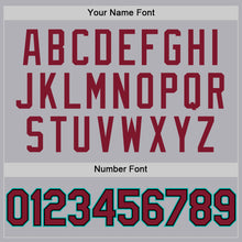 Laden Sie das Bild in den Galerie-Viewer, Custom Gray Crimson Black-Aqua Mesh Authentic Throwback Baseball Jersey