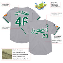Laden Sie das Bild in den Galerie-Viewer, Custom Gray Kelly Green-Black Mesh Authentic Throwback Baseball Jersey
