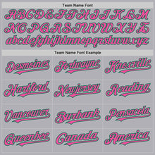 Laden Sie das Bild in den Galerie-Viewer, Custom Gray Pink-Kelly Green Mesh Authentic Throwback Baseball Jersey
