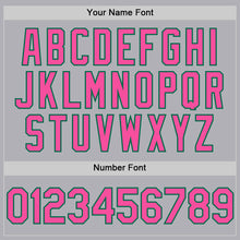 Laden Sie das Bild in den Galerie-Viewer, Custom Gray Pink-Kelly Green Mesh Authentic Throwback Baseball Jersey