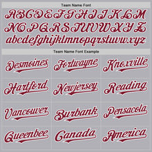 Laden Sie das Bild in den Galerie-Viewer, Custom Gray Crimson-White Mesh Authentic Throwback Baseball Jersey