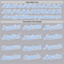 Laden Sie das Bild in den Galerie-Viewer, Custom Gray Light Blue-White Mesh Authentic Throwback Baseball Jersey