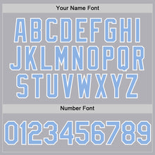 Laden Sie das Bild in den Galerie-Viewer, Custom Gray Light Blue-White Mesh Authentic Throwback Baseball Jersey