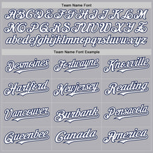 Laden Sie das Bild in den Galerie-Viewer, Custom Gray White-Navy Mesh Authentic Throwback Baseball Jersey