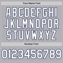 Laden Sie das Bild in den Galerie-Viewer, Custom Gray White-Navy Mesh Authentic Throwback Baseball Jersey