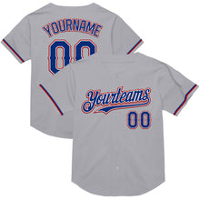 Charger l'image dans la galerie, Custom Gray Royal-Red Mesh Authentic Throwback Baseball Jersey