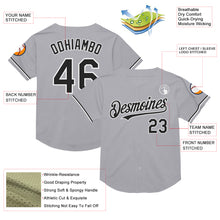 Laden Sie das Bild in den Galerie-Viewer, Custom Gray Black-White Mesh Authentic Throwback Baseball Jersey