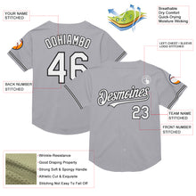 Laden Sie das Bild in den Galerie-Viewer, Custom Gray White-Black Mesh Authentic Throwback Baseball Jersey