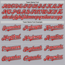 Load image into Gallery viewer, Custom Gray Red-Black Mesh Authentic Throwback Baseball Jersey