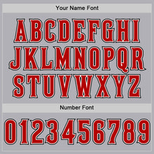 Load image into Gallery viewer, Custom Gray Red-Black Mesh Authentic Throwback Baseball Jersey