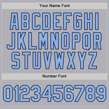 Load image into Gallery viewer, Custom Gray Light Blue-Navy Mesh Authentic Throwback Baseball Jersey