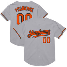 Laden Sie das Bild in den Galerie-Viewer, Custom Gray Orange-Black Mesh Authentic Throwback Baseball Jersey