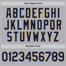 Laden Sie das Bild in den Galerie-Viewer, Custom Gray Navy-Old Gold Mesh Authentic Throwback Baseball Jersey