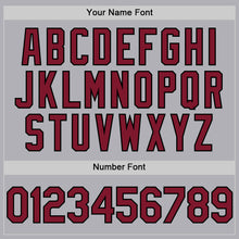 Загрузить изображение в средство просмотра галереи, Custom Gray Crimson-Black Mesh Authentic Throwback Baseball Jersey