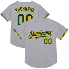 Загрузить изображение в средство просмотра галереи, Custom Gray Green-Gold Mesh Authentic Throwback Baseball Jersey