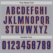 Загрузить изображение в средство просмотра галереи, Custom Gray Royal-Orange Authentic Baseball Jersey