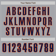 Laden Sie das Bild in den Galerie-Viewer, Custom Gray Navy-Orange Authentic Baseball Jersey
