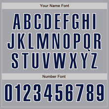 Load image into Gallery viewer, Custom Gray Navy-White Authentic Baseball Jersey