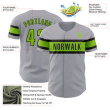Laden Sie das Bild in den Galerie-Viewer, Custom Gray Neon Green-Black Authentic Baseball Jersey