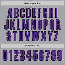 Загрузить изображение в средство просмотра галереи, Custom Gray Purple-Black Authentic Baseball Jersey