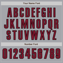 Load image into Gallery viewer, Custom Gray Crimson-Black Authentic Baseball Jersey