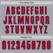 Load image into Gallery viewer, Custom Gray Red-Royal Authentic Baseball Jersey