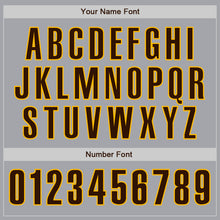 Load image into Gallery viewer, Custom Gray Brown-Gold Authentic Baseball Jersey
