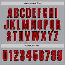 Load image into Gallery viewer, Custom Gray Red-Black Authentic Baseball Jersey