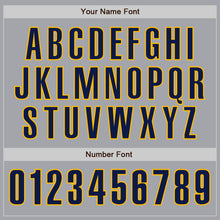Charger l'image dans la galerie, Custom Gray Navy-Gold Authentic Baseball Jersey