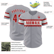 Laden Sie das Bild in den Galerie-Viewer, Custom Gray Red-White Authentic Baseball Jersey