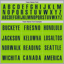 Laden Sie das Bild in den Galerie-Viewer, Custom Gray Neon Green-Navy Authentic Baseball Jersey