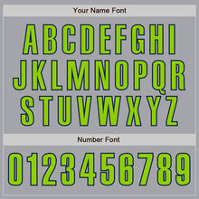 Laden Sie das Bild in den Galerie-Viewer, Custom Gray Neon Green-Navy Authentic Baseball Jersey