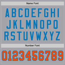 Load image into Gallery viewer, Custom Gray Orange-Blue Mesh Authentic Throwback Football Jersey