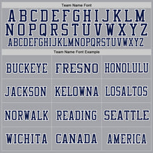 Загрузить изображение в средство просмотра галереи, Custom Gray Navy-White Mesh Authentic Throwback Football Jersey