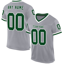 Laden Sie das Bild in den Galerie-Viewer, Custom Gray Green-White Mesh Authentic Throwback Football Jersey