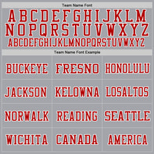Load image into Gallery viewer, Custom Gray Red-White Mesh Authentic Throwback Football Jersey