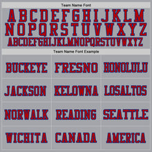 Load image into Gallery viewer, Custom Gray Red-Royal Mesh Authentic Throwback Football Jersey