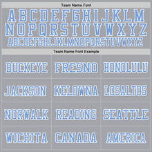 Laden Sie das Bild in den Galerie-Viewer, Custom Gray Light Blue-White Mesh Authentic Throwback Football Jersey