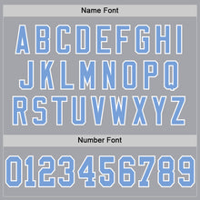 Laden Sie das Bild in den Galerie-Viewer, Custom Gray Light Blue-White Mesh Authentic Throwback Football Jersey