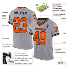 Charger l'image dans la galerie, Custom Gray Orange-Black Mesh Authentic Throwback Football Jersey