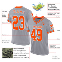 Laden Sie das Bild in den Galerie-Viewer, Custom Gray Orange-White Mesh Authentic Throwback Football Jersey