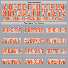 Laden Sie das Bild in den Galerie-Viewer, Custom Gray Orange-White Mesh Authentic Throwback Football Jersey