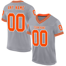 Laden Sie das Bild in den Galerie-Viewer, Custom Gray Orange-White Mesh Authentic Throwback Football Jersey