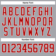 Laden Sie das Bild in den Galerie-Viewer, Custom Gray Red-White Hockey Lace Neck Jersey