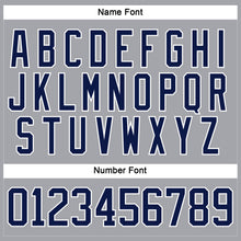 Laden Sie das Bild in den Galerie-Viewer, Custom Gray Navy-White Hockey Lace Neck Jersey