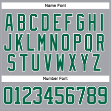 Laden Sie das Bild in den Galerie-Viewer, Custom Gray Kelly Green-White Hockey Lace Neck Jersey
