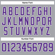 Laden Sie das Bild in den Galerie-Viewer, Custom Gray Purple-White Hockey Lace Neck Jersey