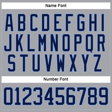 Laden Sie das Bild in den Galerie-Viewer, Custom Gray Navy-Light Blue Hockey Lace Neck Jersey