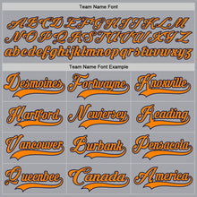 Laden Sie das Bild in den Galerie-Viewer, Custom Gray Bay Orange-Navy Hockey Lace Neck Jersey